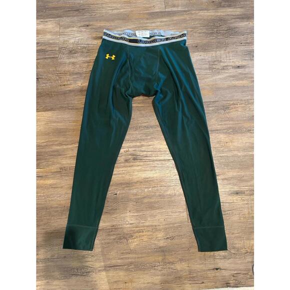 Under Armour Green/ Orange Hunting Leggings Base layer Pants Sz XL - Picture 1 of 7